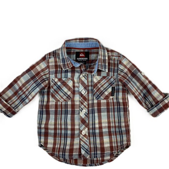 Quicksilver Plaid Button-Up Shirt size 12 Months - Picture 1 of 9